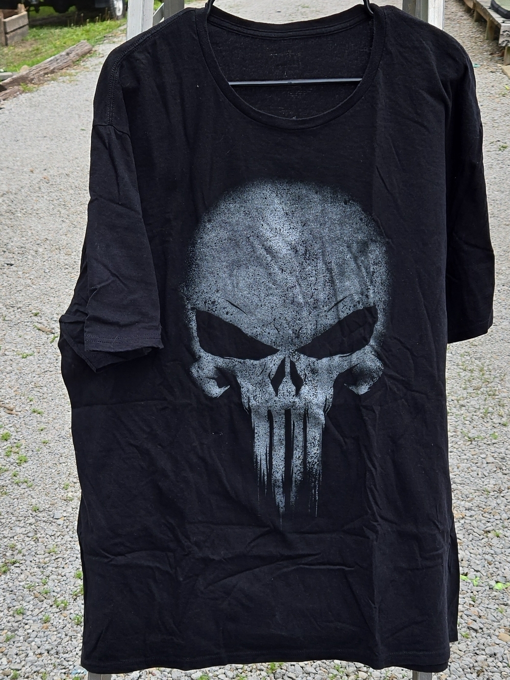Punisher Black Graphic Skull Men's T‑Shirt 3xl